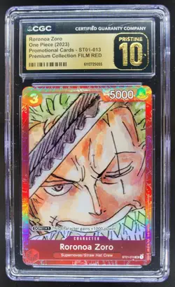 2023 ONE PIECE CCG RORONOA ZORO PROMO FILM RED ST01-013 CGC 10 PRISTINE C PT - Image 1