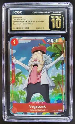 2021 ONE PIECE CCG VEGAPUNK BORDERLESS ST21-013 CGC 10 PRISTINE A PT - Image 1