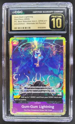 2025 ONE PIECE CCG GUM-GUM LIGHTNING ALT ART OP09-077 CGC 10 PRISTINE B PT - Image 1