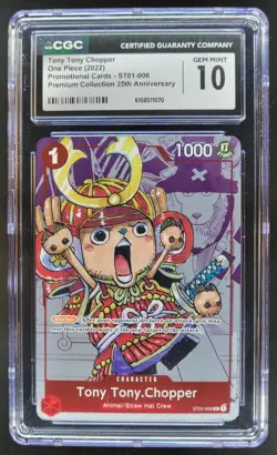2022 ONE PIECE CCG TONY TONY CHOPPER 25TH ST01-006 CGC 10 B PT - Image 1