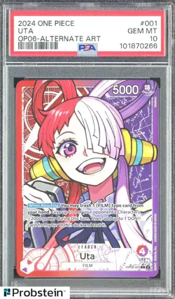 2024 One Piece OP06- Alternate Art #001 Uta PSA 10 GEM MINT - Image 1