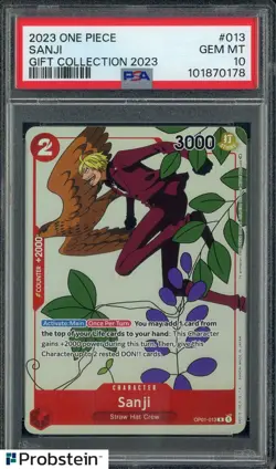 2023 One Piece Gift Collection 2023 #013 Sanji PSA 10 GEM MINT - Image 1