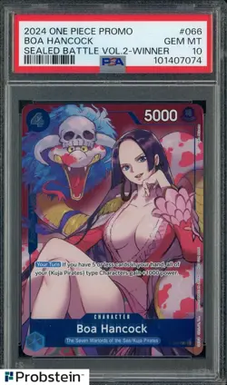 2024 One Piece Promo Sealed Battle Volume 2 Winner #066 Boa Hancock PSA 10 - Image 1