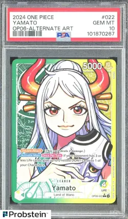 2024 One Piece OP06- Alternate Art #022 Yamato PSA 10 GEM MINT - Image 1