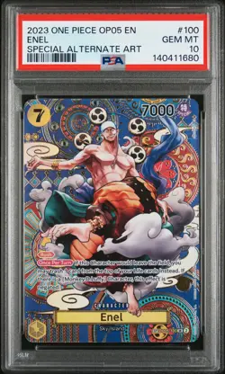 2023 ONE PIECE OP05-AWAKENING OF THE NEW ERA SPECIAL ALTERNATE ART ENEL PSA 10 - Image 1