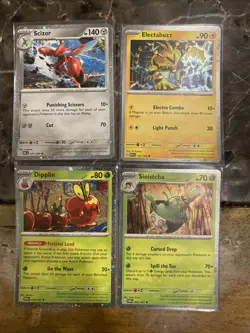 Pokemon TCG Cosmos Holo Rare Cards Set Of 4 Scizor, Electabuzz Dipplin Sinistcha - Image 1