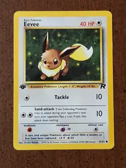 🔥🔥1st Edition Eevee Team Rocket Pokemon Card 55/82 Common LP🔥🔥 - Image 1