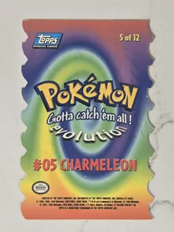 1999 Charmeleon 05 Topps Die Cut Embossed 5 of 12 Pokemon Card LP - Image 2