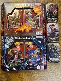 One Piece Card Game Lot - Illustration Box Vol.5 Vol.6 + Tin Pack Vol.2 Set Of 3 - Image 1