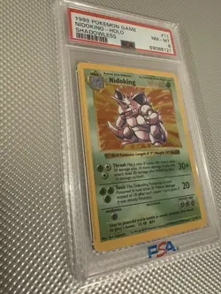 1999 Pokemon TCG Base Set Shadowless Nidoking Holo PSA 8 11/102 Card Stock - Image 3