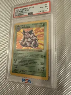 1999 Pokemon TCG Base Set Shadowless Nidoking Holo PSA 8 11/102 Card Stock - Image 4