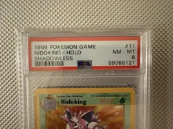 1999 Pokemon TCG Base Set Shadowless Nidoking Holo PSA 8 11/102 Card Stock - Image 5