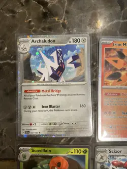 Pokemon TCG Cosmos Holo Rare Card Lot Of 4 Archaludon, Iron Moth, Scizor, - Image 3