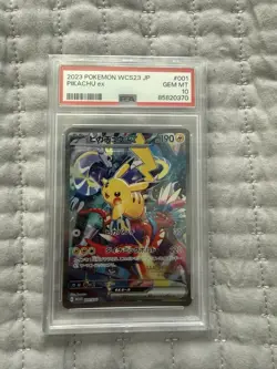 PSA 10 Pikachu ex 001/030 WSC23 World Yokohama 2023 Japanese Stamped Promo Card - Image 1