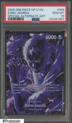 2025 One Piece Card Zoro-Juurou SR/SP OP12 ST18-004 Legacy of the Master PSA 10 - Image 1