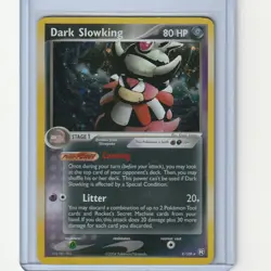 Dark Slowking Pokemon Card Team Rocket Returns 2004 Rare Holo Card 9/109 - Image 1