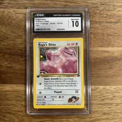 CGC 10 Koga's Ditto Gym Challenge 1st Edition 10/132 Holo Pokemon Card - Image 1