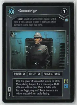 Star Wars CCG Commander Igar 2000 Decipher Uncommon Foil Card Dark Side - Image 1