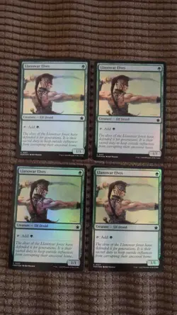 Magic: the Gathering / MtG Foil Llanowar Elves x4 Foundations - Image 1