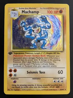 Machamp 1st Edition - Base Set - 8/102 - Holo-foil Rare - Pokemon WoTC TCG - HP - Image 3