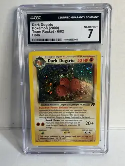 Dark Dugtrio Holo 6/82 Team Rocket 2000 CGC 7 Near Mint Pokemon Card - Image 1