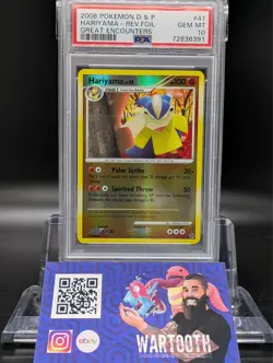 PSA 10 GEM MINT Pokemon HARIYAMA Great Encounters 2008 Reverse Holo #41 - Image 1