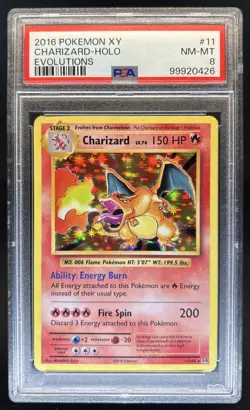 2016 Pokemon XY Evolutions Charizard Holo #11/108 PSA 8 - Image 1