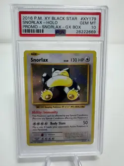 Pokemon Snorlax GX Bx. Black Star Holo Promo XY179 PSA 10 Gem Mint - Image 1
