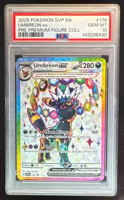 143206430 Umbreon ex 2025 Pokemon Prismatic Evolutions Premium Promo #176 PSA 10 - Image 1