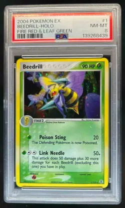 2004 Pokemon EX FireRed & LeafGreen Beedrill Holo #1/112 PSA 8 - Image 1