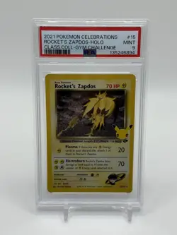 2021 POKEMON CELEBRATIONS CLASSIC COLL #15 ROCKET'S ZAPDOS-HOLO PSA 9 - Image 1