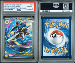 2025 POKEMON PFL EN-PHANTASMAL FLAMES #127 MEGA SHARPEDO EX SPECIAL ILL PSA 10 - Image 1