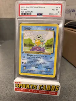 1999 Pokemon German Schiggy 1st First Edition 63/102 PSA 8 Squirtle - Image 1