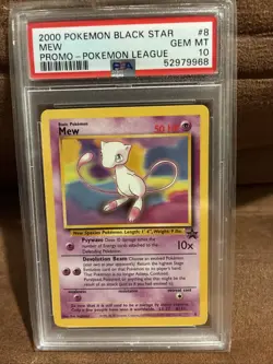 2000 Pokemon Black Star MEW #8 Pokemon League Promo PSA-10 - Image 1