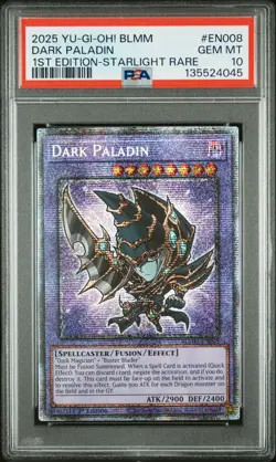 Dark Paladin BLMM-EN008 1st Edition Starlight Rare Yugioh PSA 10 *045 - Image 1