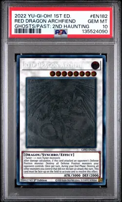 Red Dragon Archfiend GFP2-EN182 Ghost Rare 1st Edition Yugioh PSA 10 *090 - Image 1