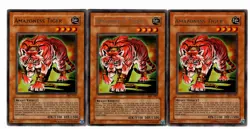 Yugioh- 3X Amazoness Tiger - Rare - Unlimited - MFC-063 - Near Mint - Image 1