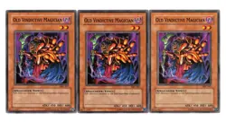 Yugioh- 3X Old Vindictive Magician - Common - Unlimited - MFC-067 - Light Play - Image 1