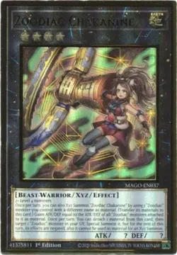 Yugioh! LP Zoodiac Chakanine - MAGO-EN037 - Premium Gold Rare - 1st Edition Ligh - Image 1