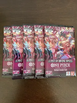 One Piece A Fist Of Divine Speed OP-11 Five 5 Booster Packs Lot English - Image 1