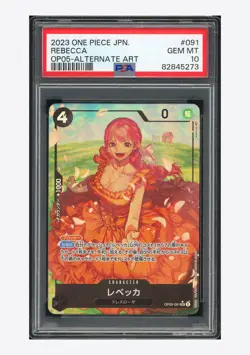 One Piece PSA 10 Rebecca SR Alternate Art 2023 OP05-091 OP05 Japanese - Image 1