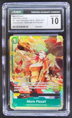 2025 ONE PIECE CCG MORE PIZZA!! ALTERNATE ART OP07-037 CGC 10 A PT - Image 1