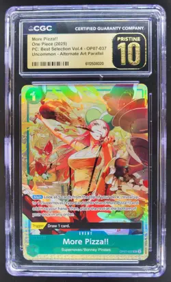 2025 ONE PIECE CCG MORE PIZZA!! ALTERNATE ART OP07-037 CGC 10 PRISTINE A PT - Image 1