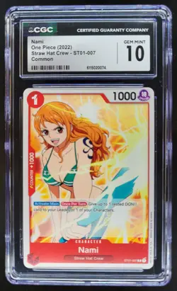 2022 ONE PIECE CCG NAMI STRAW HAT CREW ST01-007 CGC 10 A PT - Image 1
