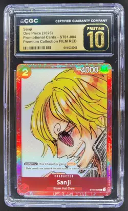 2023 ONE PIECE CCG SANJI FILM RED PROMO ST01-004 CGC 10 PRISTINE B PT - Image 1