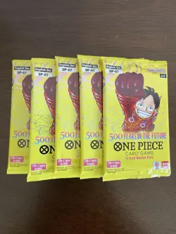 One Piece 500 Years In The Future OP-07 Five 5 Booster Packs Lot English - Image 1