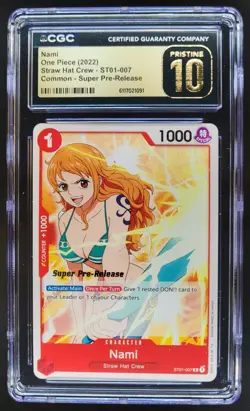 2022 ONE PIECE CCG NAMI SUPER PRE-RELEASE ST01-007 CGC 10 PRISTINE A PT - Image 1