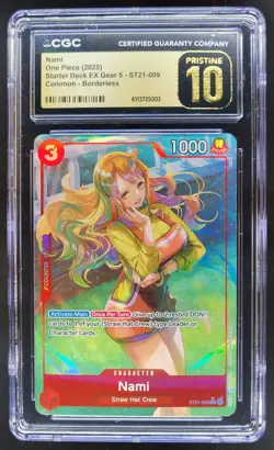 2025 ONE PIECE CCG NAMI BORDERLESS ST21-009 CGC 10 PRISTINE B PT - Image 1