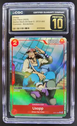 2025 ONE PIECE CCG USOPP BORDERLESS ST21-002 CGC 10 PRISTINE A PT - Image 1