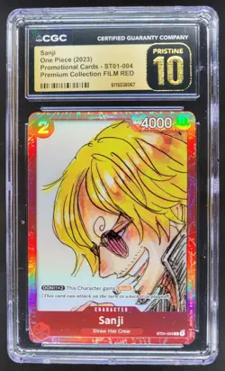 2023 ONE PIECE CCG SANJI PROMO FILM RED ST01-004 CGC 10 PRISTINE C PT - Image 1